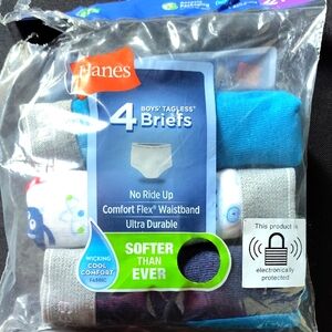 Hanes Boys' Tagless Briefs - Multi-Color Pack 3 Pack NWT